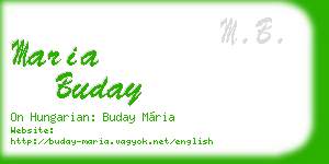 maria buday business card