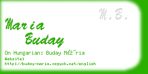 maria buday business card